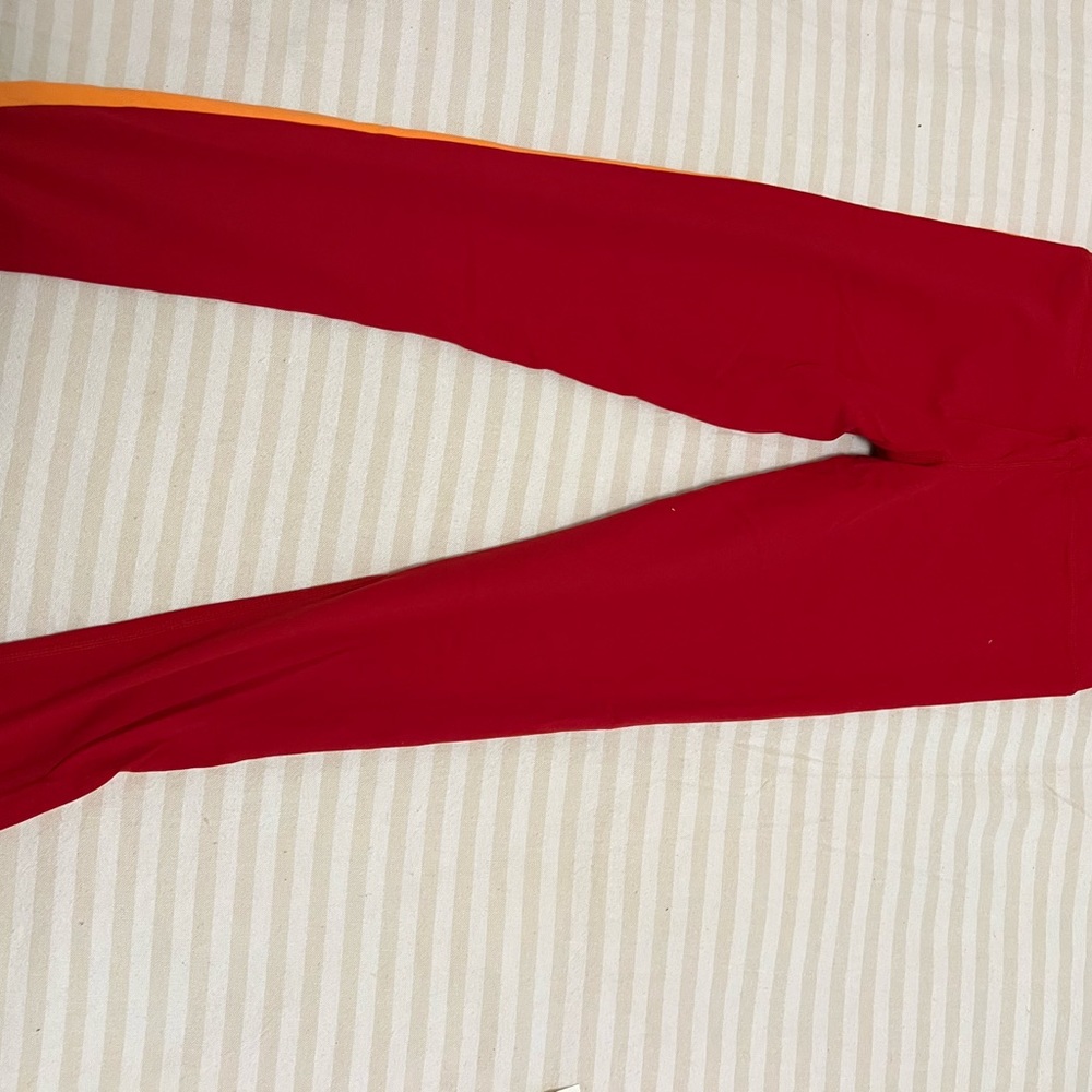 Splits59 leggings. Red with orange side